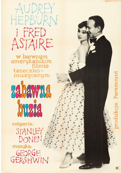 FUNNY FACE (1957) – AUDREY HEPBURN – FRED ASTAIRE – FILM DE STANLEY DONEN – COMÉDIE MUSICALE – AFFICHE CINÉMA – REPRODUCTION