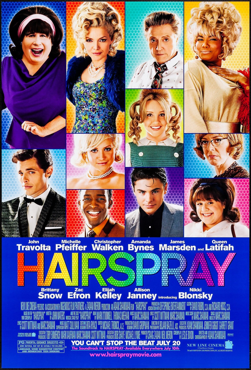 HAIRSPRAY – FILM (2007) – JOHN TRAVOLTA – ZAC EFRON – AFFICHE CINÉMA COMÉDIE MUSICALE – REPRODUCTION – POSTER HUB STUDIO – HQ