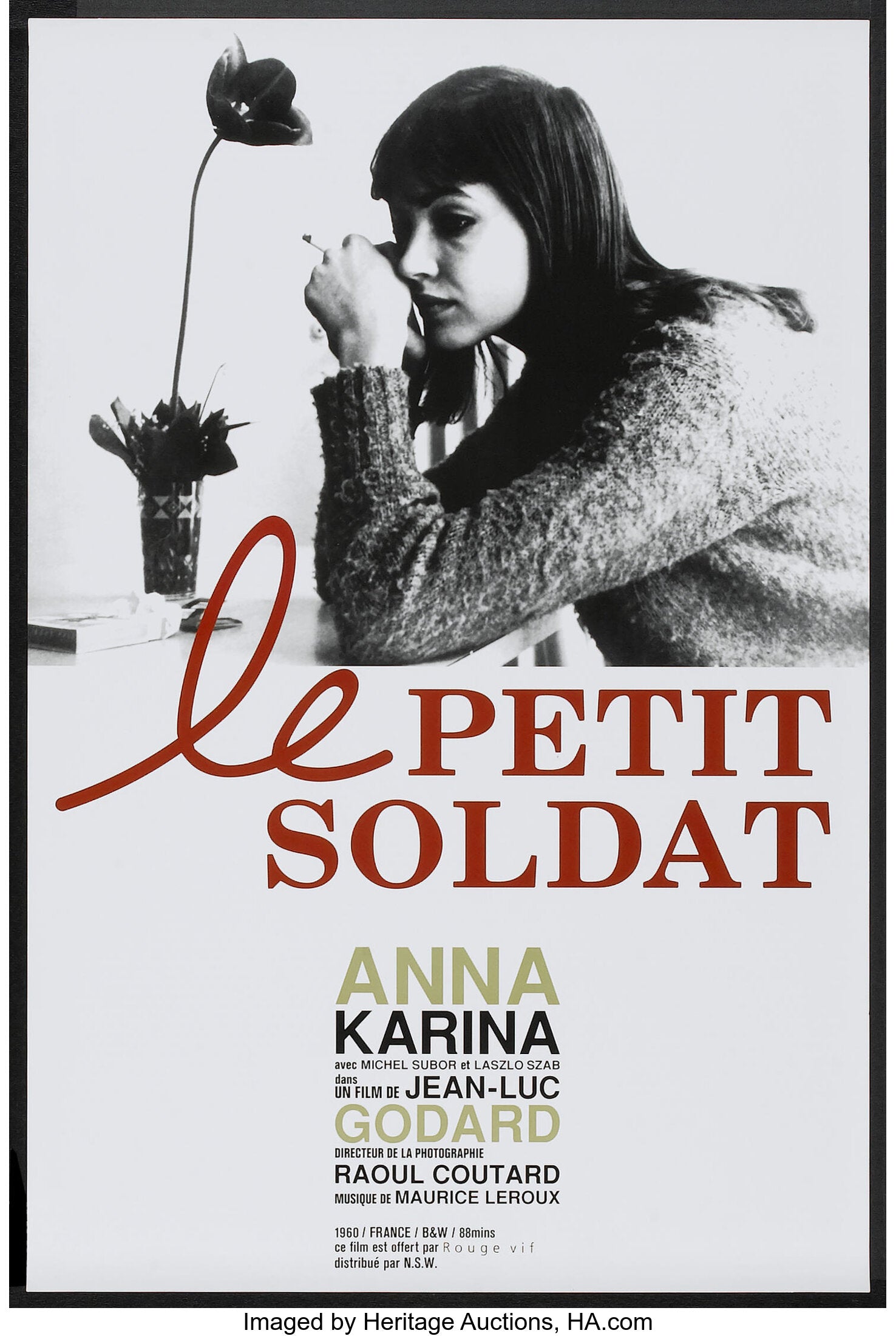 THE LITTLE SOLDIER (1963) – ANNA KARINA – JEAN-LUC GODARD FILM – FRENCH NEW WAVE – MOVIE POSTER – REPRODUCTION