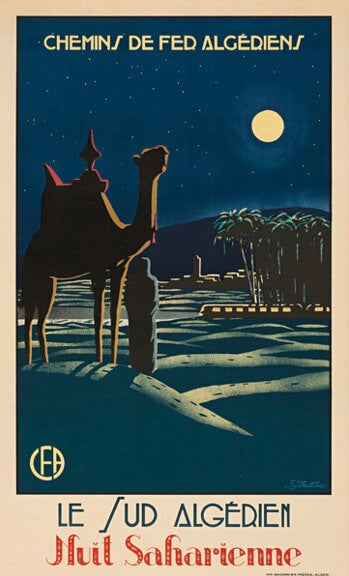 VINTAGE POSTER REPRODUCTION LE SUD ALGÉRIEN – SAHARAN NIGHT - POSTER HUB STUDIO, HQ