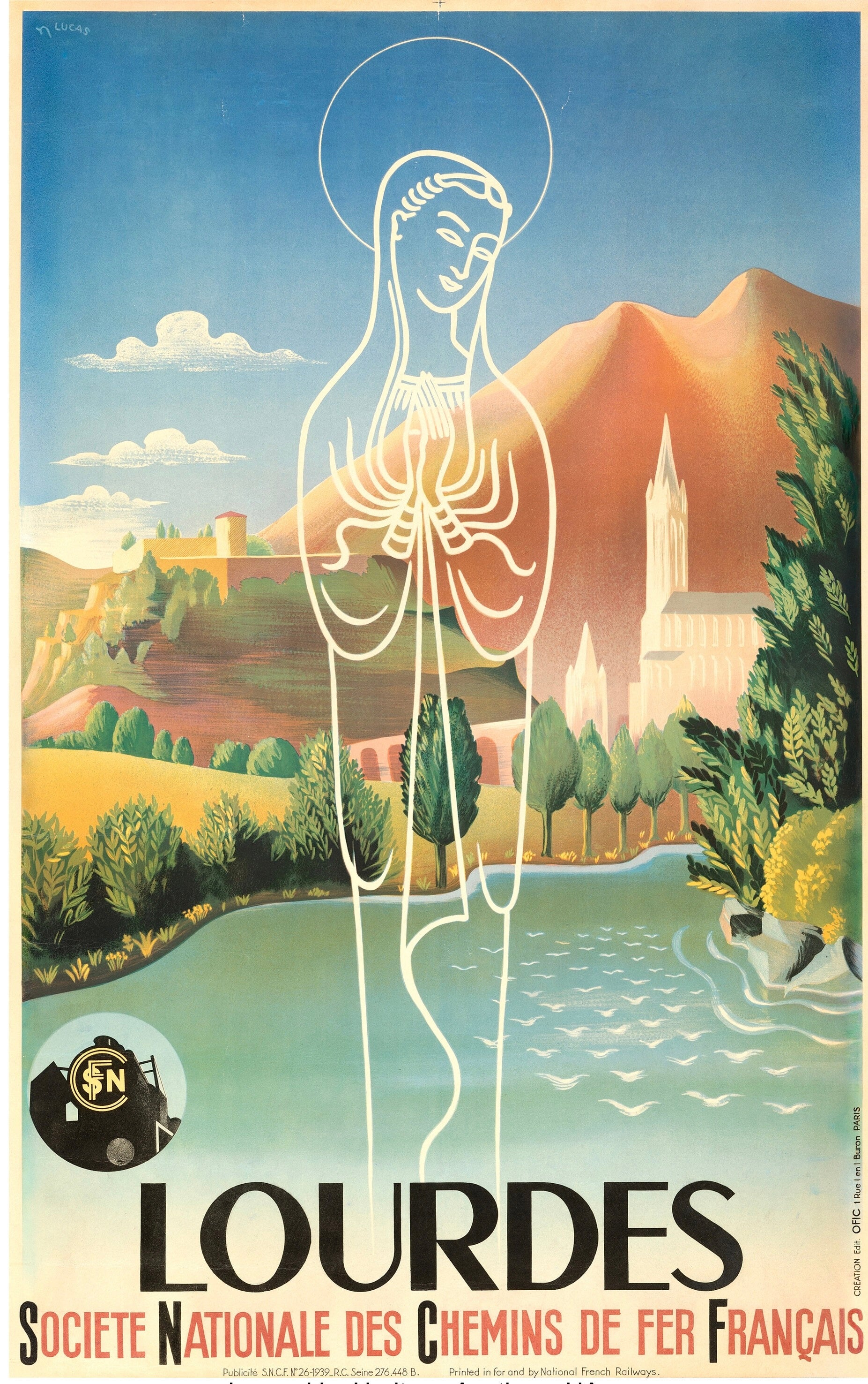 LOURDES AFFICHE VINTAGE TRAVEL POSTER HQ