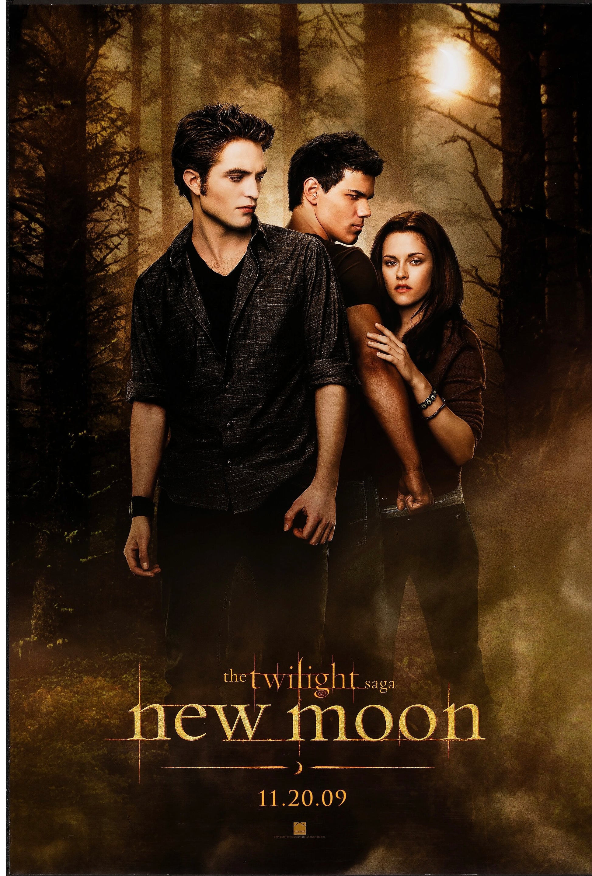 THE TWILIGHT SAGA: NEW MOON - TWILIGHT – CHAPITRE 2 : TENTATION –  ROBERT PATTINSON – 2009, AFFICHE VINTAGE CINÉMA RÉTRO, HQ