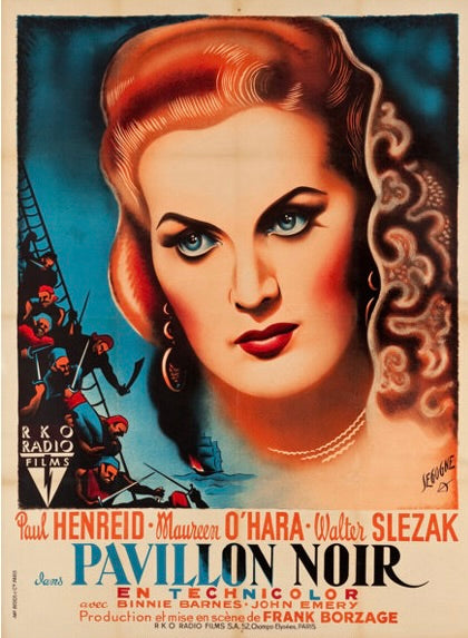 PAVILLON NOIR, MAUREEN O’HARA, 1945, POSTER HUB STUDIO RÉTRO – HQ