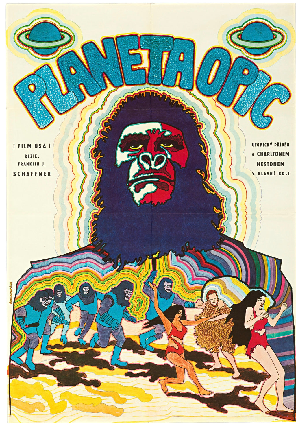 affiche film planet of the apes 1968 charlton heston singes science fiction poster