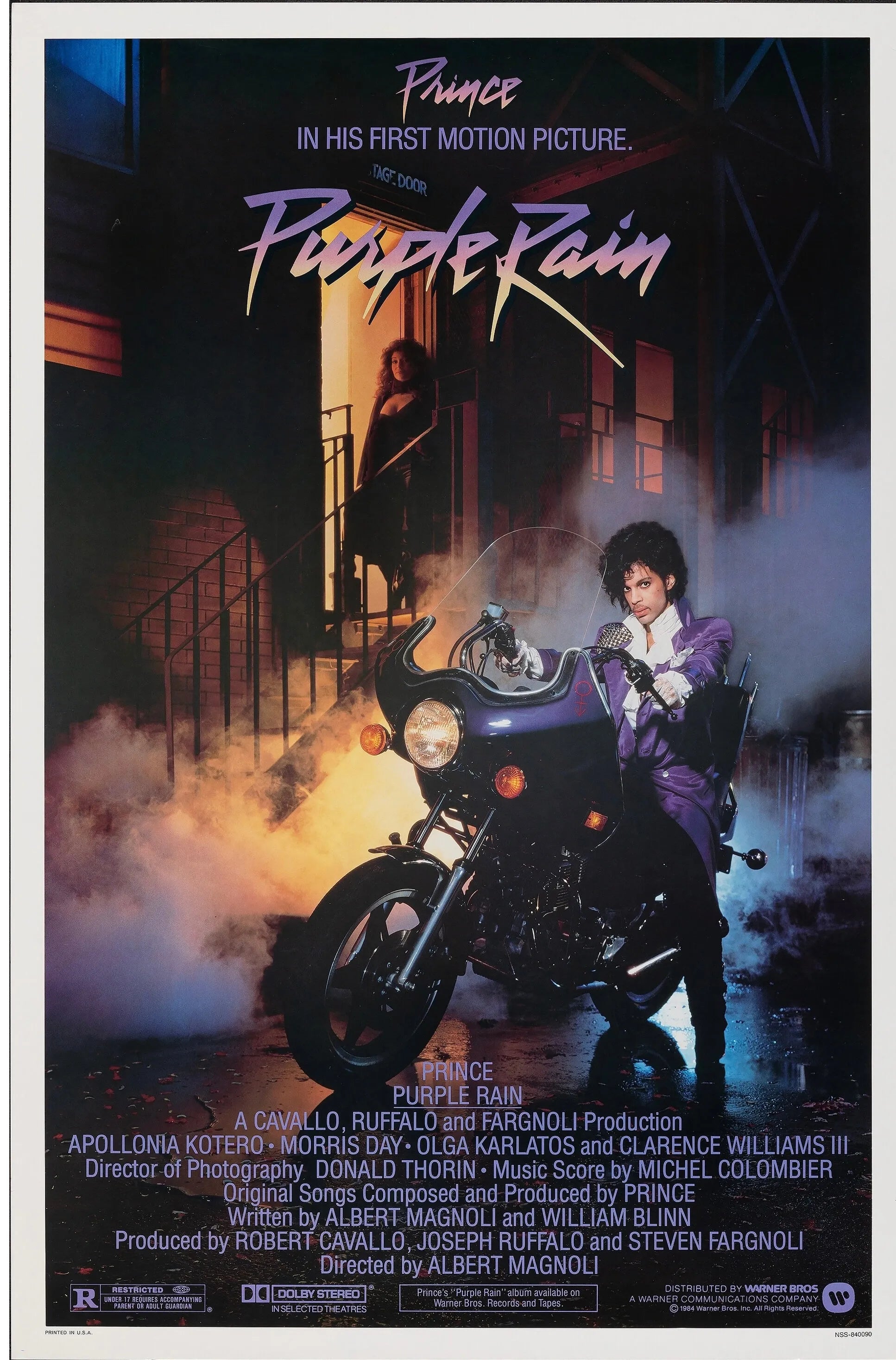 PURPLE RAIN – PRINCE – 1984,  AFFICHE VINTAGE CINÉMA RÉTRO, HQ
