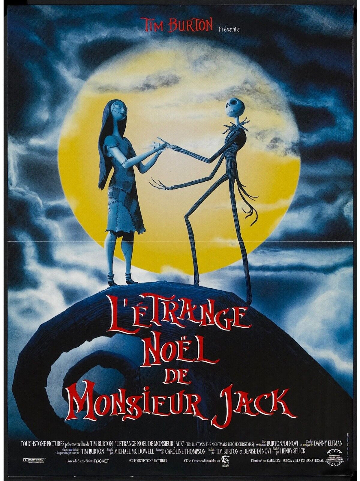 L’ÉTRANGE NOËL DE MONSIEUR JACK, TIM BURTON, 1993, REPRO AFFICHE CINÉMA VINTAGE, HQ
