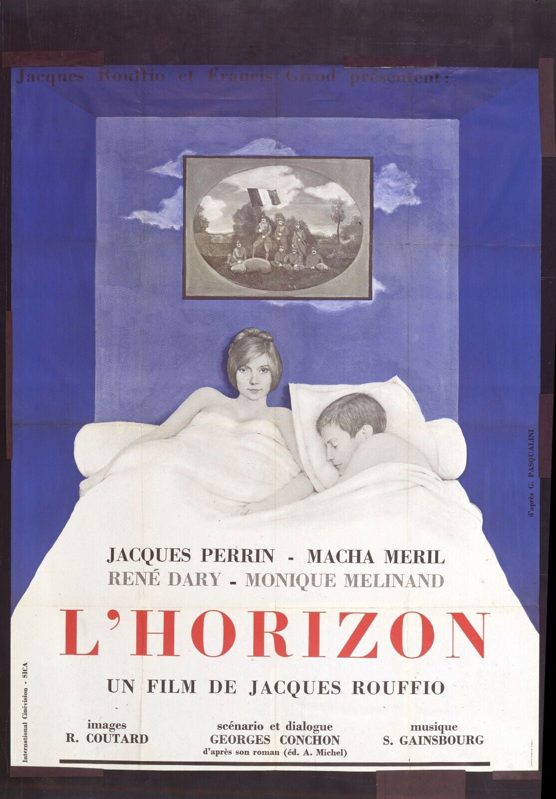 L'HORIZON, JACQUES PERRIN, REPRO AFFICHE CINEMA VINTAGE HQ