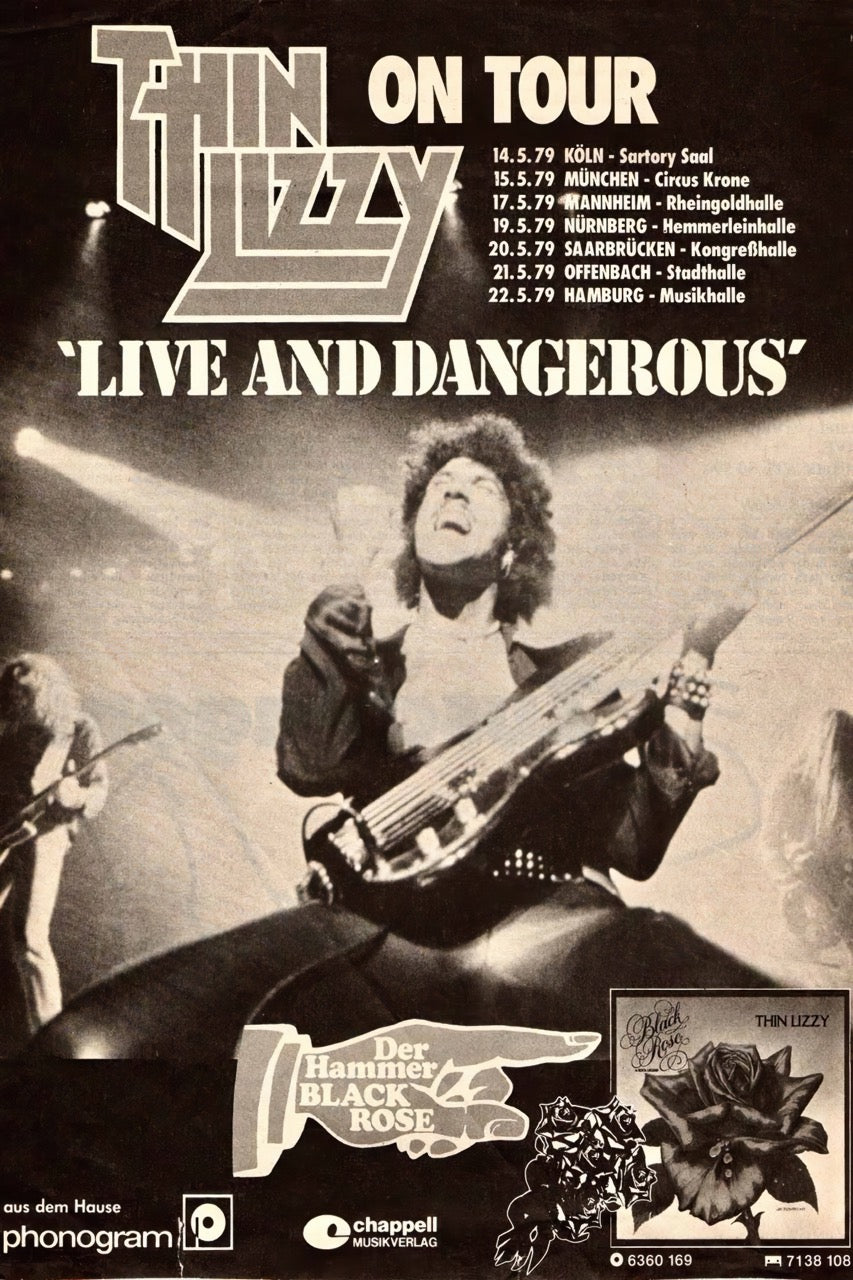THIN LIZZY – LIVE AND DANGEROUS – VINTAGE ROCK  – Poster Hub Studio