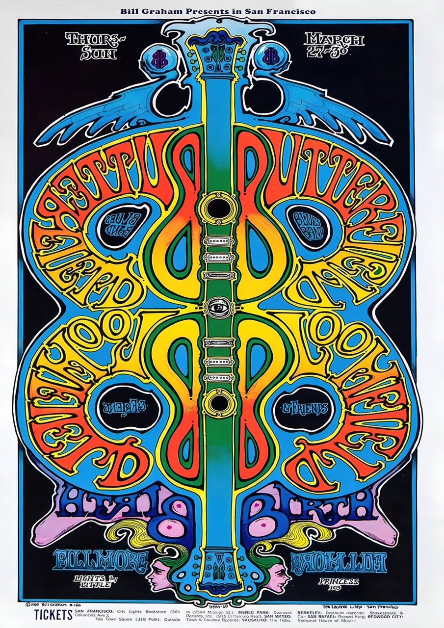 JEFFERSON AIRPLANE – STEPPENWOLF – FILLMORE PSYCHEDELIC CONCERT POSTER