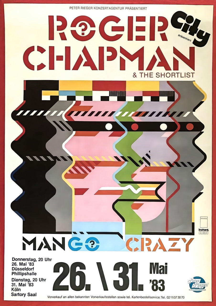 ROGER CHAPMAN – MANGO CRAZY TOUR 1983 – VINTAGE CONCERT POSTER