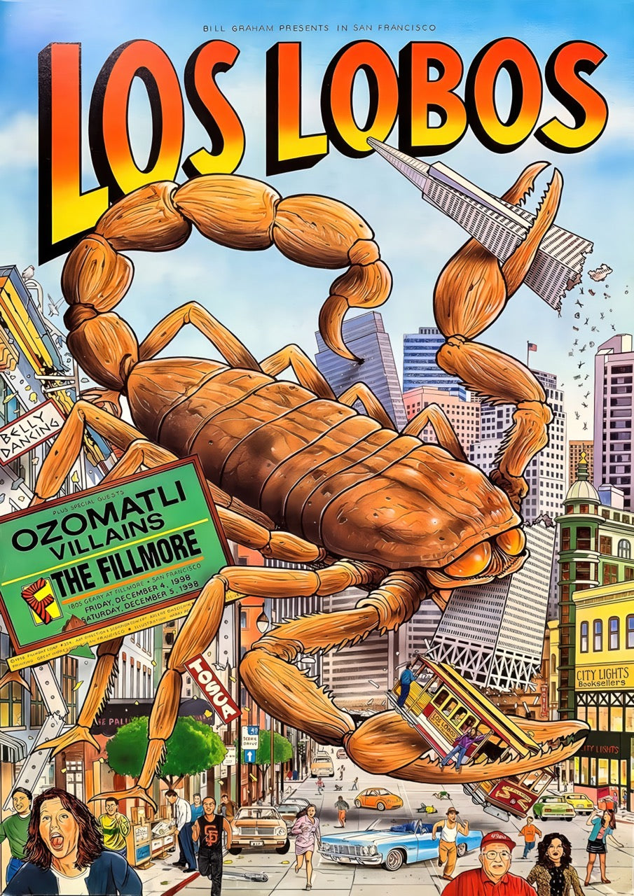 LOS LOBOS – THE FILLMORE 1998 – VINTAGE ROCK CONCERT POSTER
