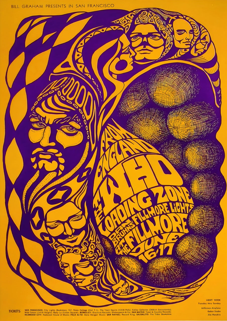 THE WHO – FILLMORE AUDITORIUM 1967 – PSYCHEDELIC CONCERT POSTER