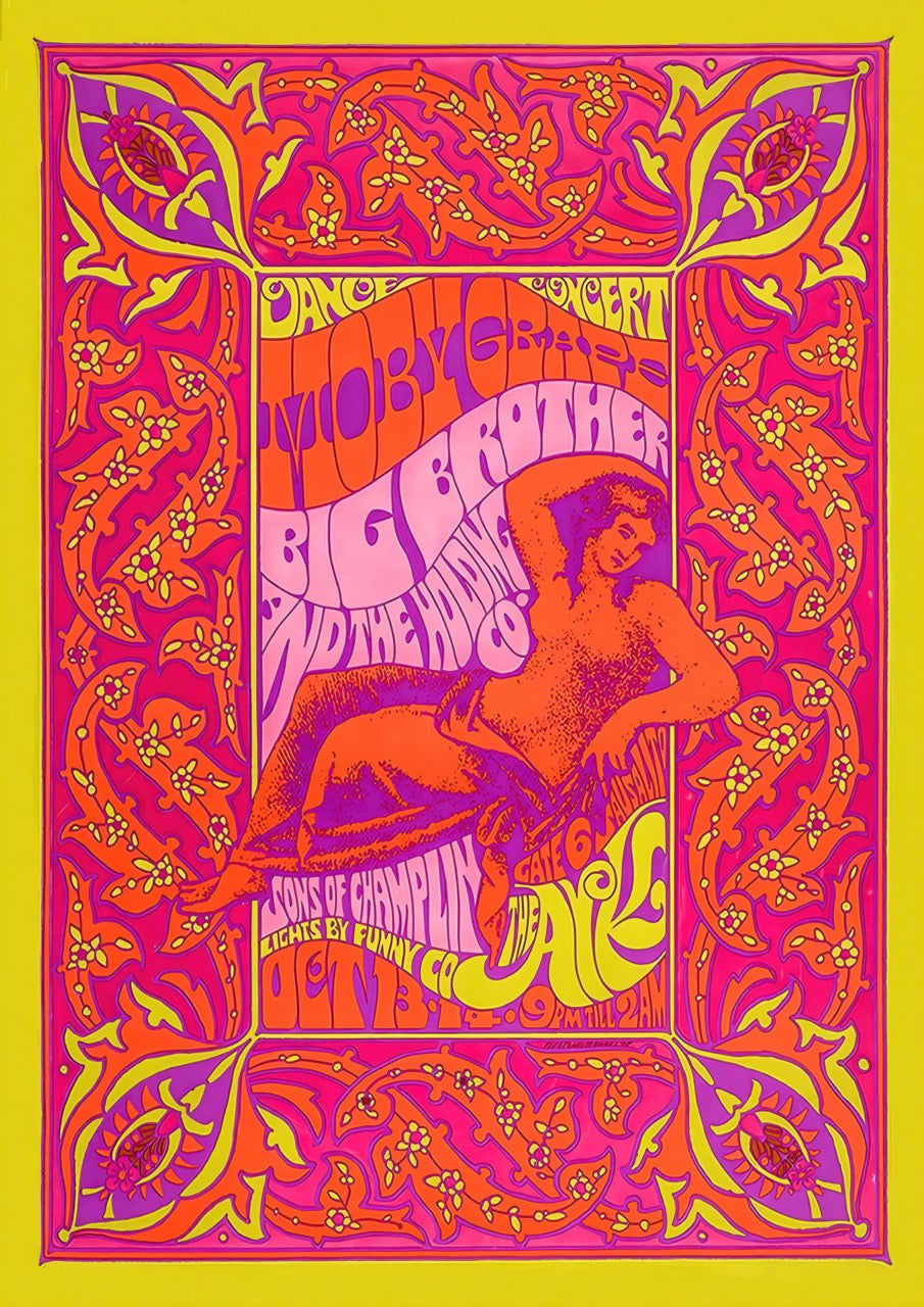MOBY GRAPE – BIG BROTHER & THE HOLDING COMPANY – VINTAGE PSYCHEDELIC POSTER