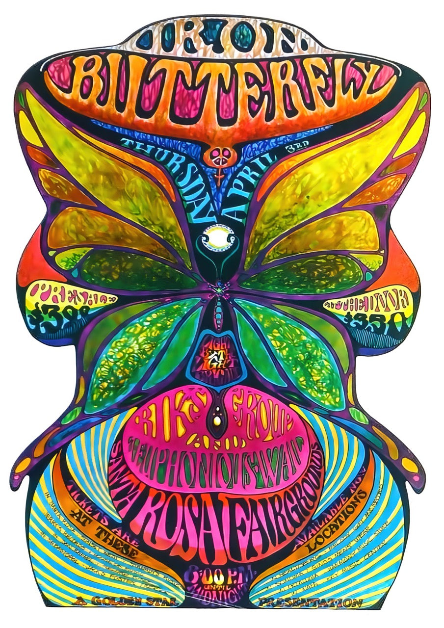 THE BUTTERFLY – VINTAGE PSYCHEDELIC ROCK POSTER