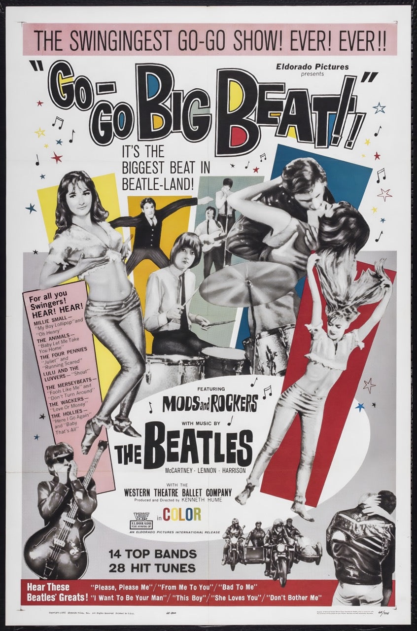 GO-GO BIG BEAT – THE BEATLES – AFFICHE FILM MUSICAL VINTAGE