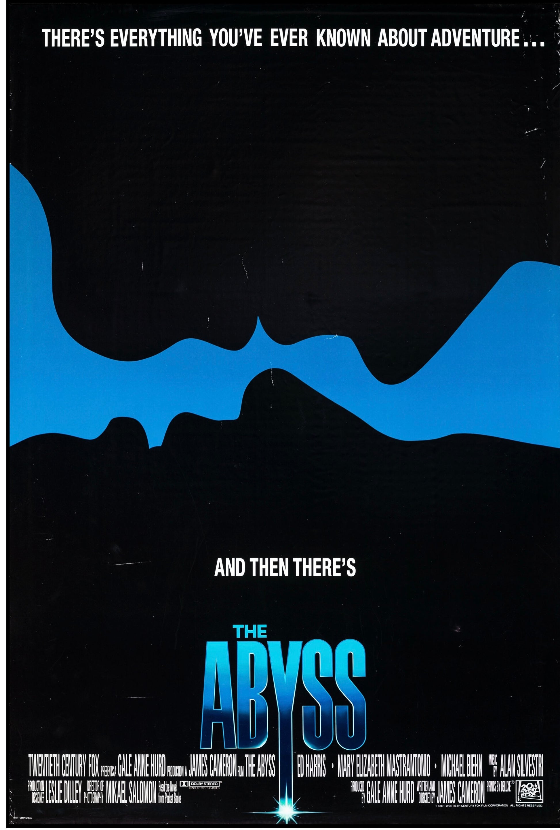 ABYSS - ED HARRIS – MARY ELIZABETH  – 1989, AFFICHE VINTAGE CINÉMA RÉTRO, HQ